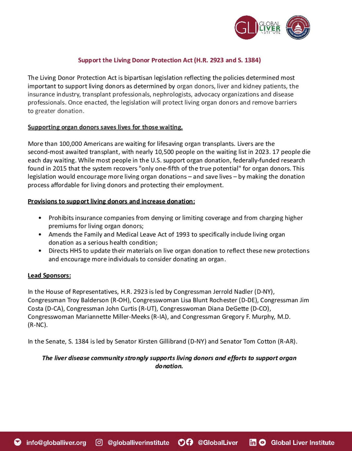 GLI Living Donor one pager IMAGE